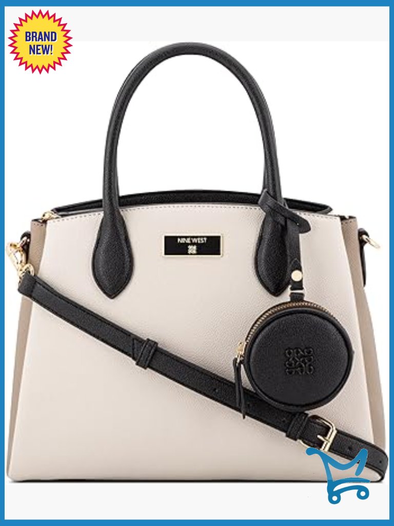 Faux Leather Satchel With Triple Compartments, Adjustable Crossbody Strap